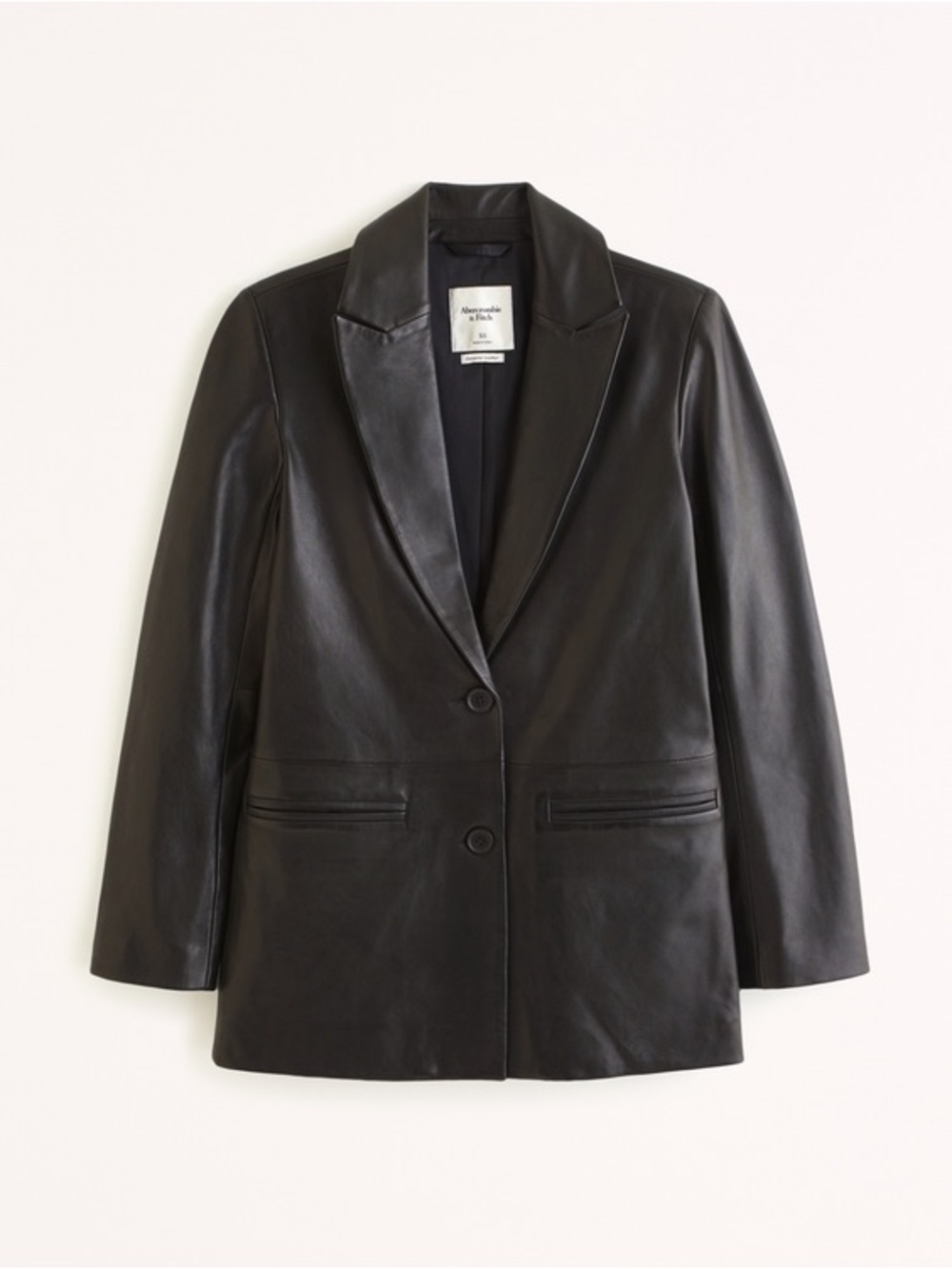 Abercrombie & Fitch black vegan leather blazer